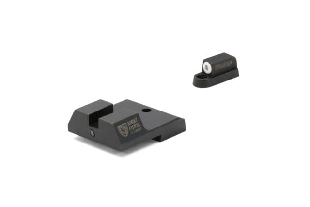 Night Fision Perfect Dot Accur8 Front Night Sights w/ Square Notch Rear for CZ-USA White Front w/ Green Tritium - Black Rear w/ Green fits P-10C