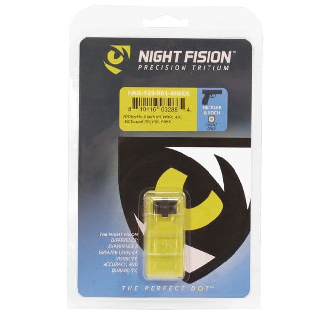 Night Fision Perfect Dot Front Night Sights for HK White Front w/ Green Tritium fits VP9 VP9SK .45C .45C Tactical P30 P30L P