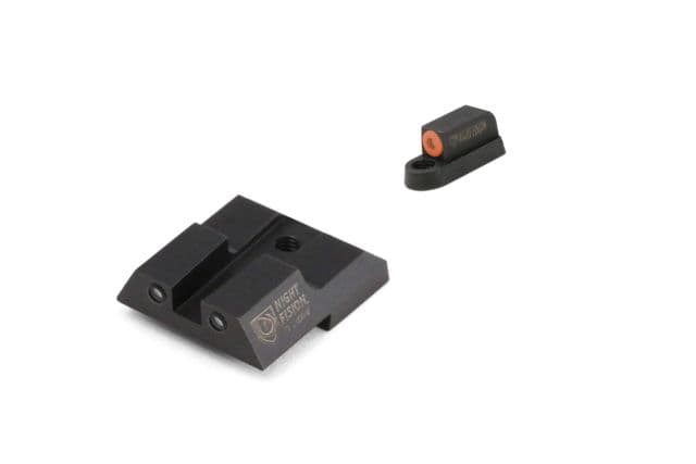 Night Fision Perfect Dot Front Night Sights w/ Square Notch Rear for CZ-USA Orange Front w/ Green Tritium - Black Rear w/ Gree fits P-07 & P-09