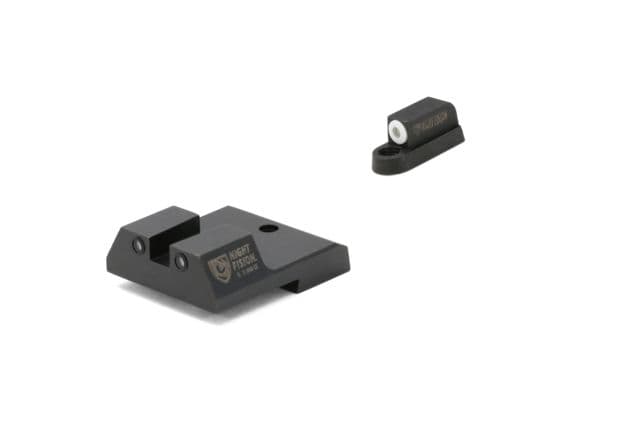 Night Fision Perfect Dot Front Night Sights w/ Square Notch Rear for CZ-USA White Front w/ Green Tritium - Black Rear w/ Green fits P-10