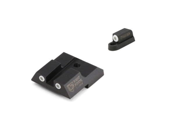 Night Fision Perfect Dot Front Night Sights w/ Square Notch Rear for CZ-USA White Front w/ Green Tritium - White Rear w/ Green fits P-07 & P-09