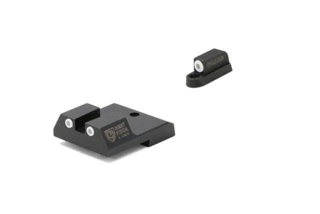 Night Fision Perfect Dot Front Night Sights w/ Square Notch Rear for CZ-USA White Front w/ Green Tritium - White Rear w/ Green fits P-10