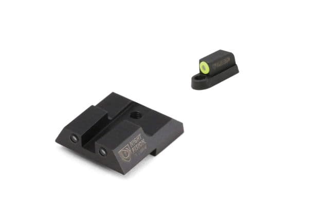 Night Fision Perfect Dot Front Night Sights w/ Square Notch Rear for CZ-USA Yellow Front w/ Green Tritium - Black Rear w/ Gree fits P-07 & P-09