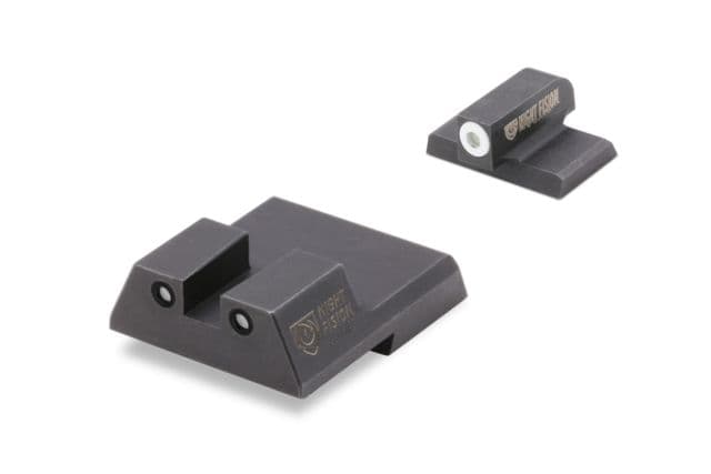 Night Fision Perfect Dot Front Night Sights w/ Square Notch Rear for HK White Front w/ Green Tritium - Black Rear w/ Green fits VP9 VP9SK .45C .45C