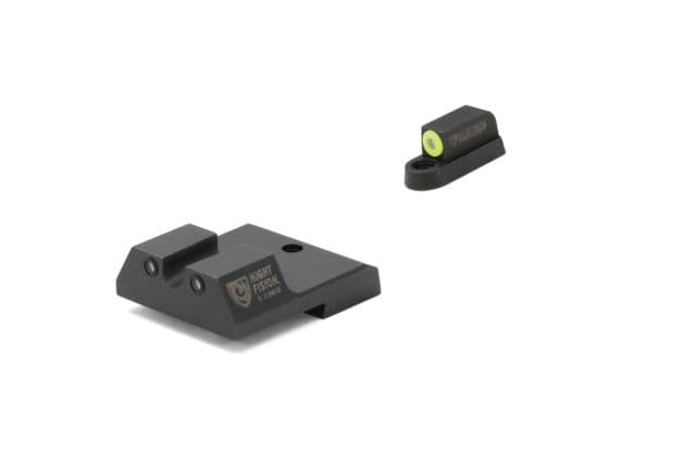 Night Fision Perfect Dot Front Night Sights w/ U Notch Rear for CZ-USA Yellow Front w/ Green Tritium - Black Rear w/ Gree fits P-10 C