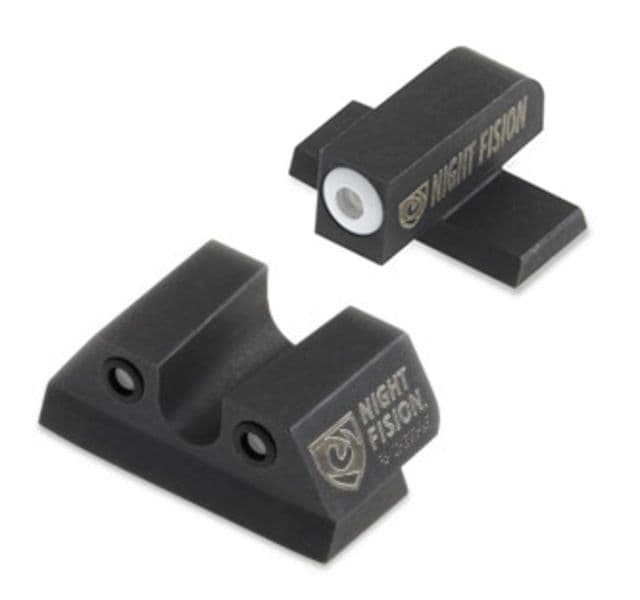 Night Fision Perfect Dot Night Sight Set w/Front U Rear White Front w/Green Tritium Black Rear w/Green Tr Fits Sig Sauer .40 S&W & .45 ACP Caliber