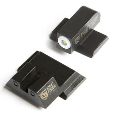Night Fision Perfect Dot Night Sight Set w/Front Square Rear White Front w/Green Tritium Black Rear w/Green Tr Fits Smith & Wesson M&P/M&P M2.0/SD9