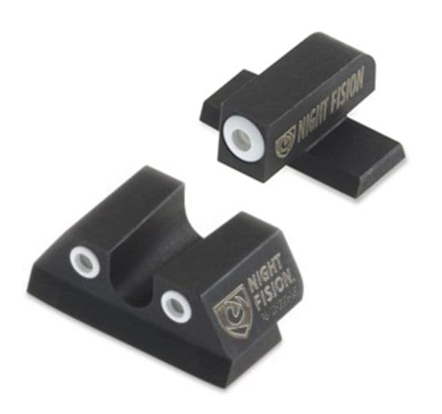 Night Fision Perfect Dot Night Sight Set w/Front U Rear White Front w/Green Tritium White Rear w/Green Tr Fits Sig Sauer .40 S&W & .45 ACP Caliber