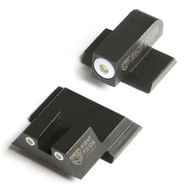 Night Fision Perfect Dot Night Sight Set w/Front Square Rear White Front w/Green Tritium White Rear w/Green Tr Fits Smith & Wesson M&P/M&P M2.0/SD9