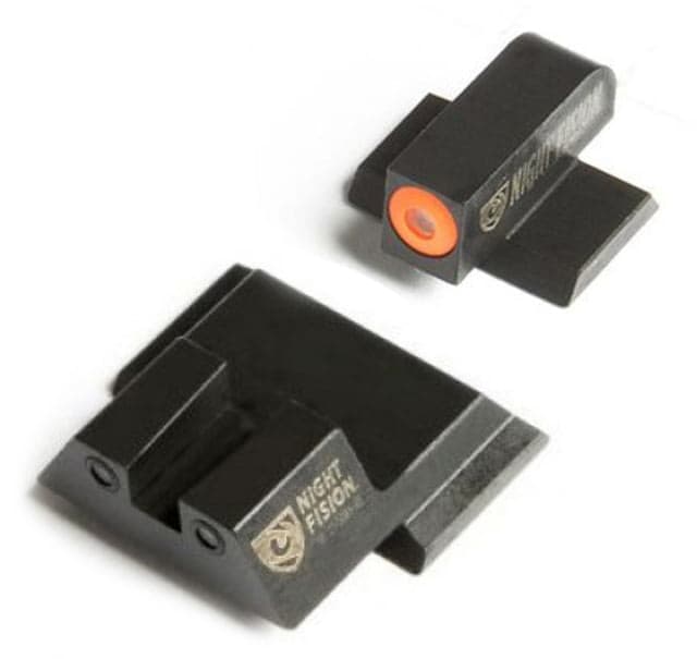 Night Fision Perfect Dot Night Sight Set w/Front U Rear Orange Front w/Green Tritium Black Rear w/Green T Fits Smith & Wesson M&P SHIELD .40/.45/9mm