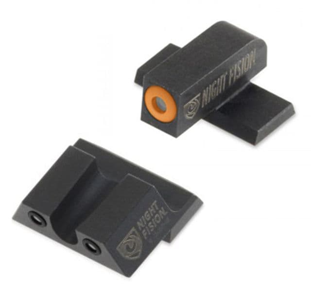 Night Fision Perfect Dot Night Sight Set w/Front U Rear Orange Front w/Green Tritium Black Rear w/Green T Fits Springfield XD-S & XD-E