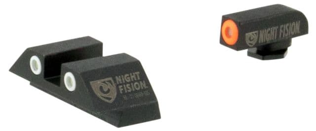 Night Fision Perfect Dot Night Sight Set w/Orange Front Square Black Rear w/Green Tritium Glock 17/17L/19/22-28/31-35/37-39