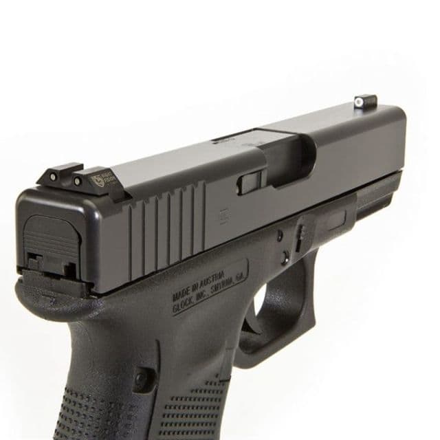 Night Fision Perfect Dot Night Sight Set w/White Front U Black Rear w/Green Tritium Glock 17/17L/19/22-28/31-35/37-39