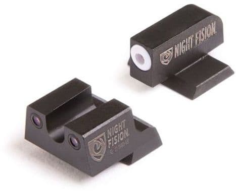Night Fision Perfect Dot Suppressor Height Night Sight Set w/Front Square Rear White Front w/Green Tritium Black Rear w/Green Tr Sig Sauer Suppressor