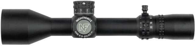 NightForce NX8 2.5-20x50mm F1 Rifle Scope 30mm Tube First Focal Plane MOA-XT Reticle Black