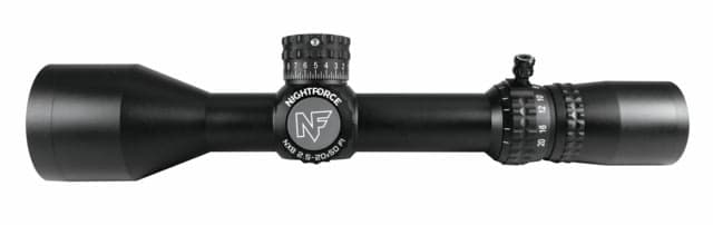 NightForce NX8 Rifle Scope 2.5-20X50mm 30mm Tube First Focal Plane F1 ZeroStop .1 Mil-Radian DigIllum TReMoR3 Reticle Black Full-Size