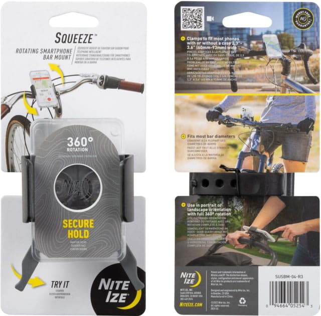 Nite Ize Squeeze Rotating Smartphone Bar Mount Clear