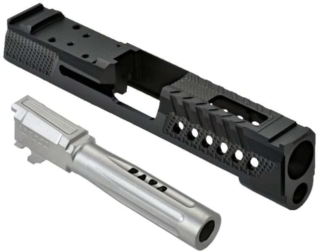 Norsso N365XL Bull Barrel Rail Ported Set Satin Stainless GEO Port Black N365XLBB-RAIL-PORT