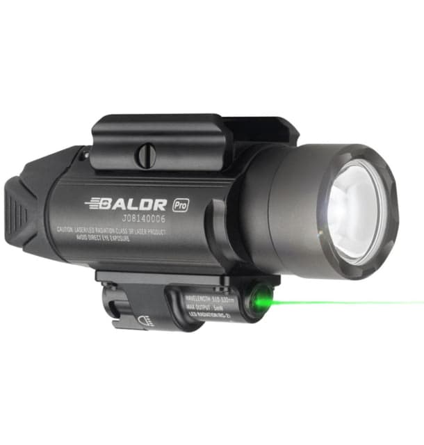 Olight Baldr Pro 1350 Lumens LED Flashlight with Green Laser Sight Black