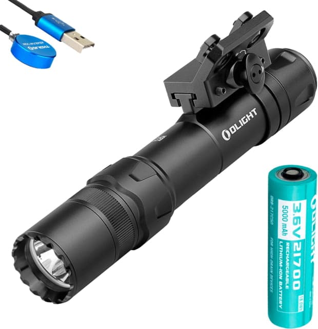 Olight Odin GL M 1500 Lumens LED Rechargeable Rail Mount Flashlight w/Green Beam Combo Black