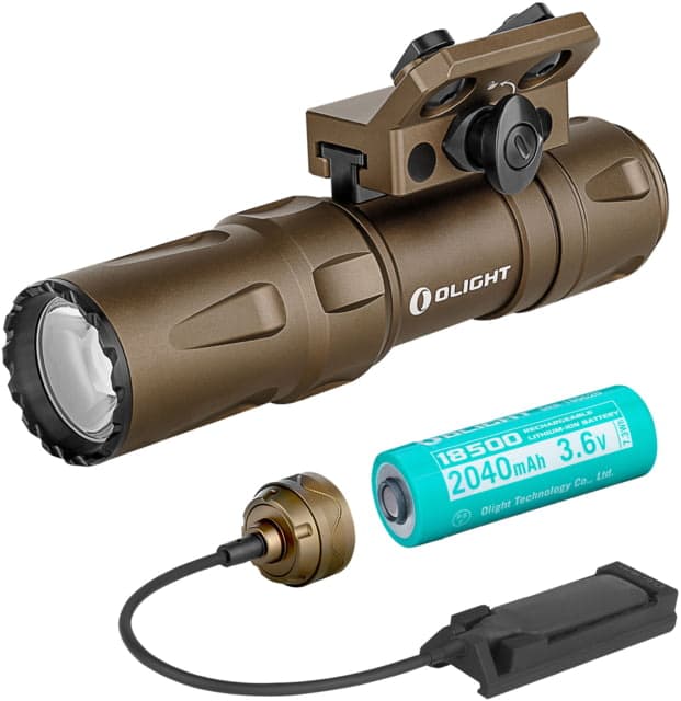 Olight Odin Mini 1250 Lumens Led Rechargeable Rail Mount Flashlight Tan