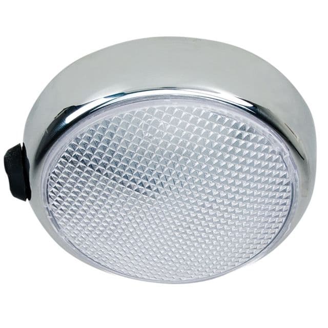 Perko Round Surface Mount LED Dome Light w/ Switch Chrome Plated