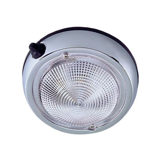 Perko Surface Mount Dome Light w/ 5in O.D. 4in Lens Chrome Plated
