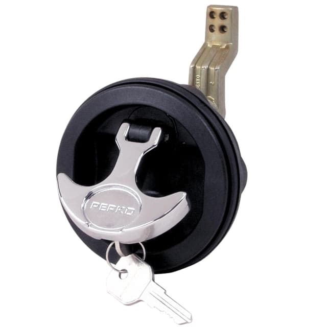 Perko Surface Mount & Latch - Black Body Chrome Handle Offset Cam Bar 3/4" - 2-3/8"