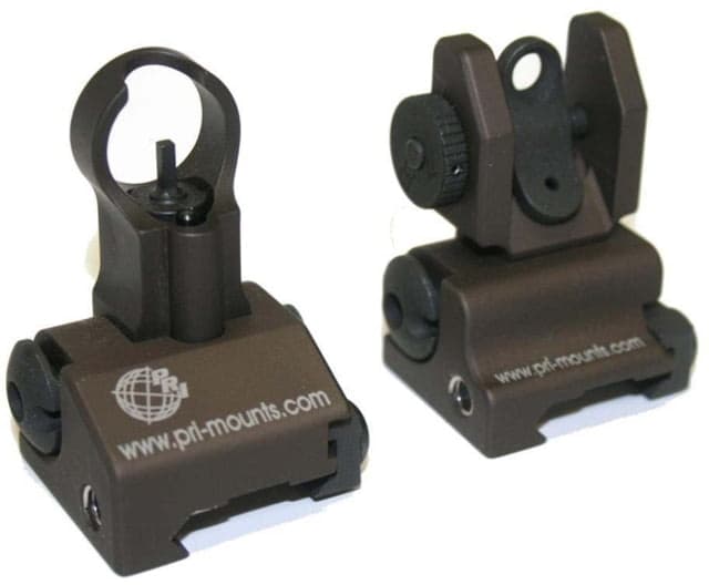 Precision Reflex Flip Up Front & Rear Iron Sight Combo Flat Dark Earth