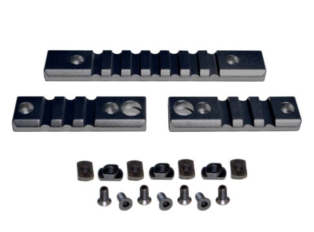 Presma 2 Pcs 3 Slot 1 7 Slot Picatinny Rail Section Kit for M-LOK Style Slots with Sling Swivel Adapter Black