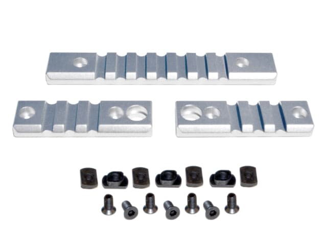 Presma 2 Pcs 3 Slot 1 7 Slot Picatinny Rail Section Kit for M-LOK Style Slots with Sling Swivel Adapter Silver