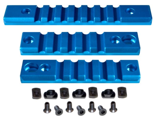 Presma 2 Pcs 5 Slot 1 7 Slot Picatinny Rail Section Kit for M-LOK Style Slots with Sling Swivel Adapter Blue