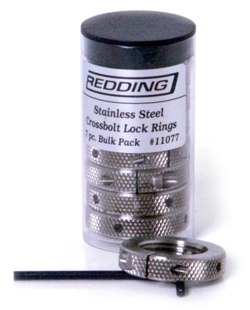Redding Reloading Crossbolt Die Lock Ring Stainless Steel 7 Pack