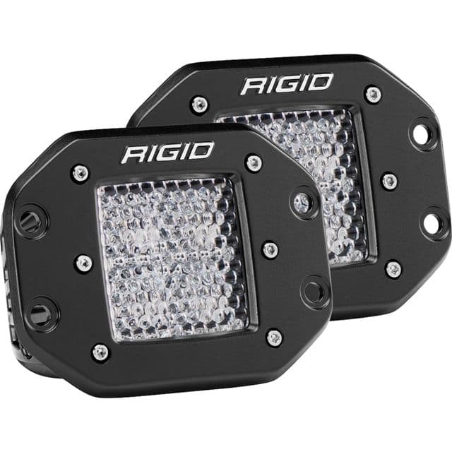 Rigid Industries D-Series PRO Flush Mount Diffused Light Pair Black