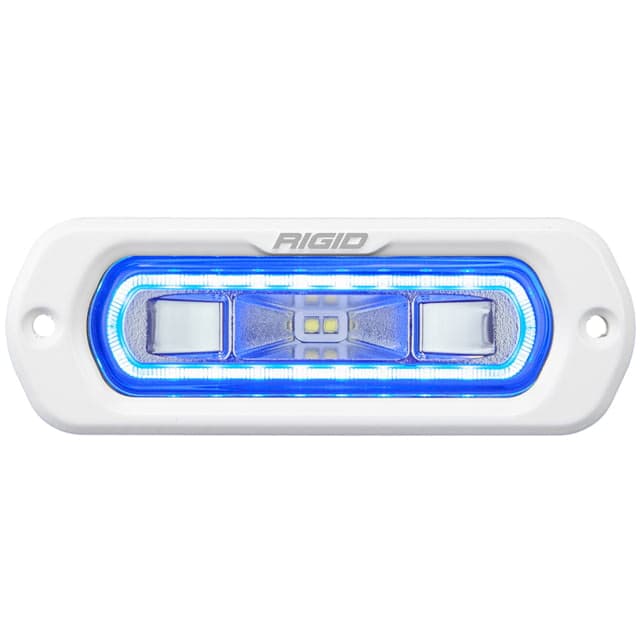 Rigid Industries SR-L Series LED Marine Spreader Light w/ White Flush Mount White Light w/Blue Halo