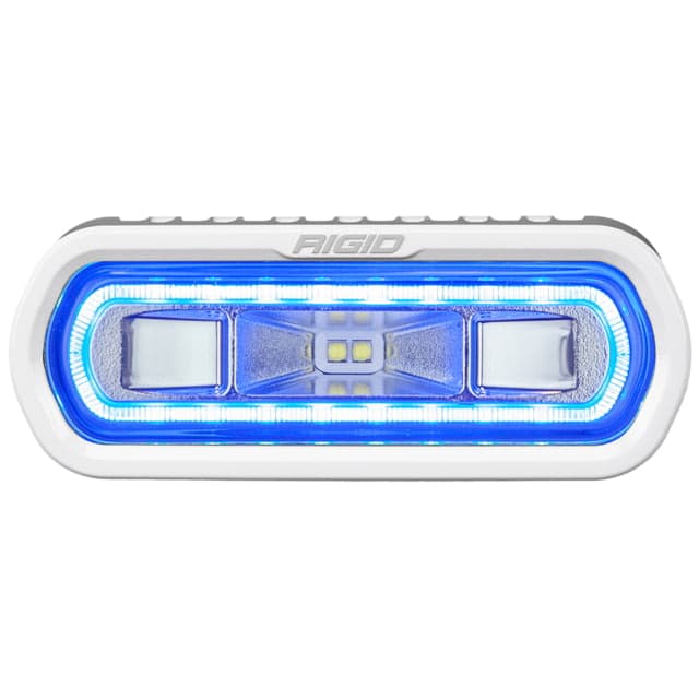 Rigid Industries SR-L Series LED Marine Spreader Light w/ White Surface Mount White Light w/Blue Halo
