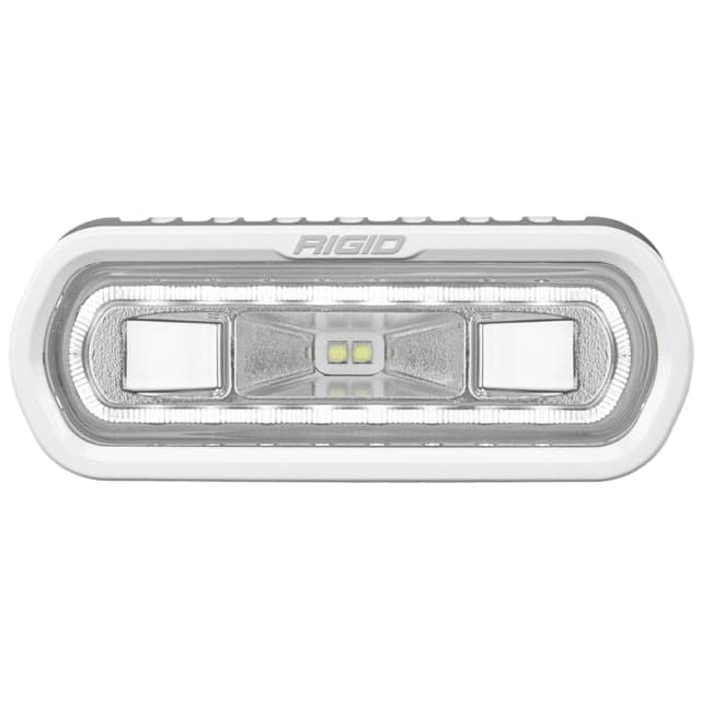 Rigid Industries SR-L Series LED Marine Spreader Light w/ White Surface Mount White Light w/White Halo