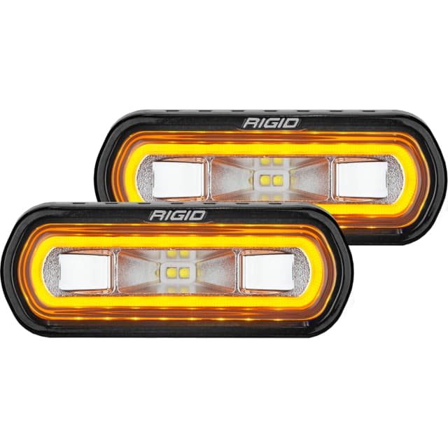 Rigid Industries SR-L Series LED Surface Mount Spreader Light w/ Black Housing Amber Halo