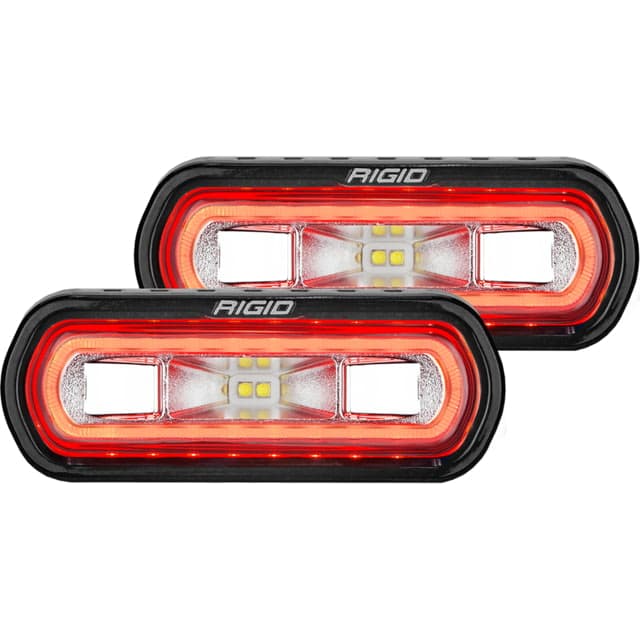Rigid Industries SR-L Series LED Surface Mount Spreader Light w/ Black Housing Red Halo