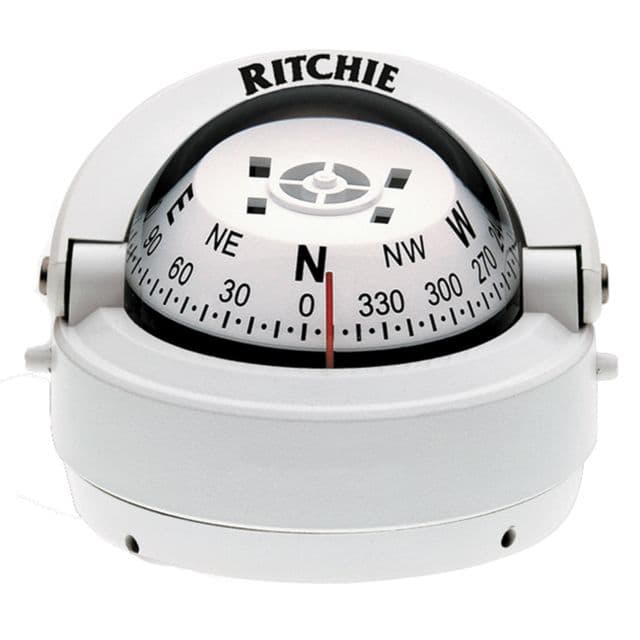 Ritchie Explorer Compass - Surface Mount - White