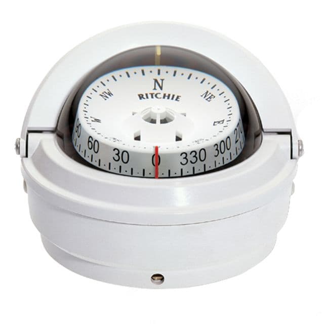 Ritchie Voyager Compass - Surface Mount - White
