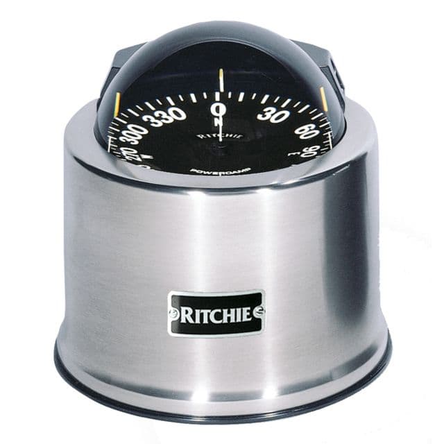 Ritchie Globemaster Compass - Pedestal Mount - Stainless Steel - 12v - 5 Degree Card