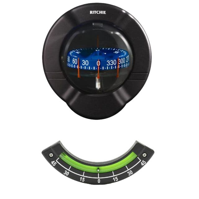 Ritchie Venture Sail Boat Compass w/Clinometer - Bulkhead Mount - Black