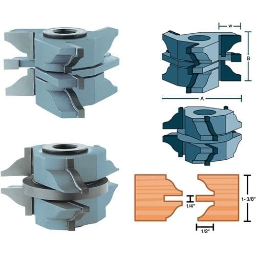 Roman Carbide Stile Rail Roman Ogee Set for Passage Door 1-1/4in