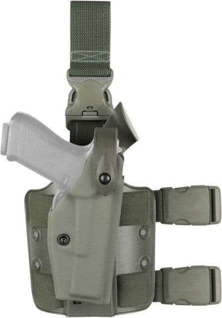 Safariland 6305 ALS/SLS Tactical Holster w/Quick Release Sig SauerP226 Rail OD Green Left Hand with Rails 6305-477-562