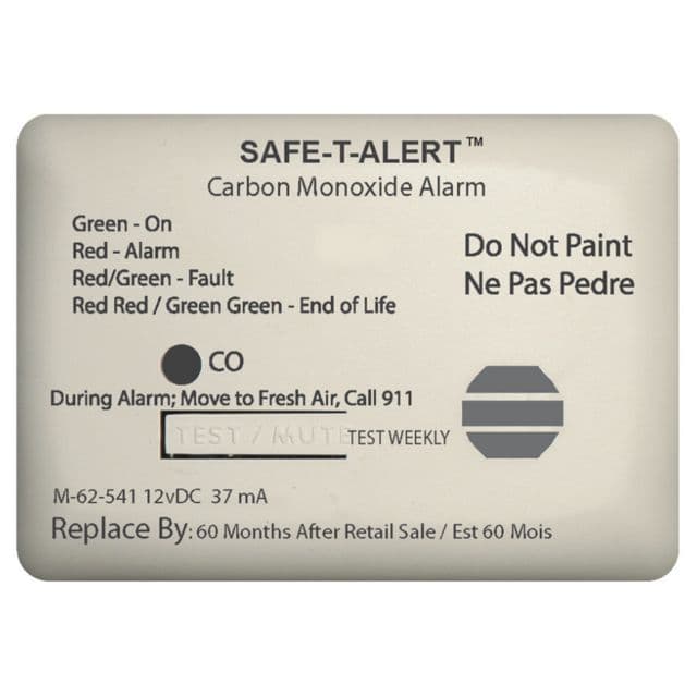 Safe-T-Alert 62 Series Carbon Monoxide Alarm - 12V - Surface Mount - White