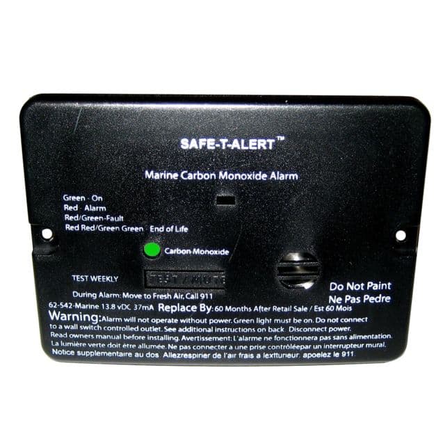 Safe-T-Alert 62 Series Carbon Monoxide Alarm - 12V - - Flush Mount - Black