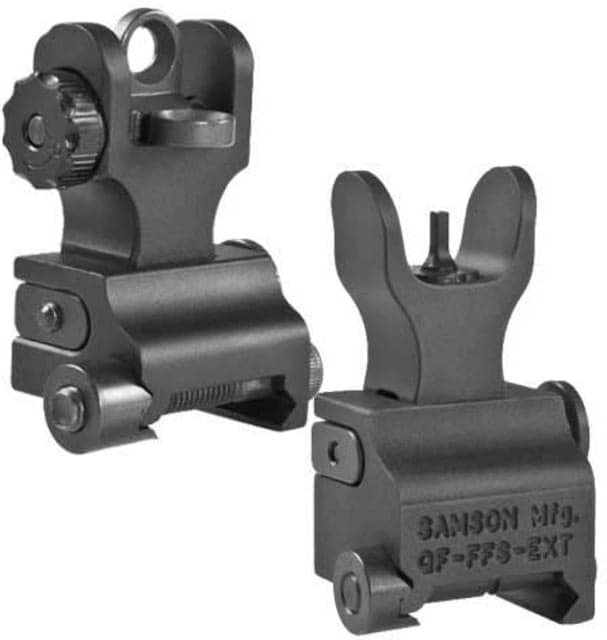 Samson Aluminum Top Mounted Deployable Front and Rear Sight AR-15 A2 Extended Height Front Black QF-EXT-A2-A2 PKG