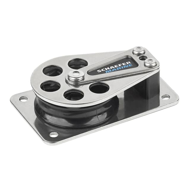 Schaefer Marine Series 5 Flat Base Cheek Block - Stainless Steel Cheeks
