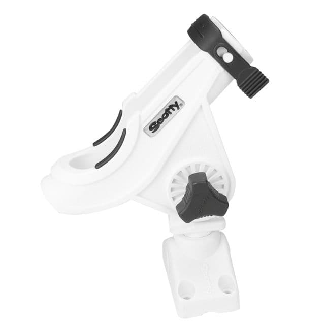 Scotty 280 Bait Caster/Spinning Rod Holder w/241 Deck/Side Mount White 0